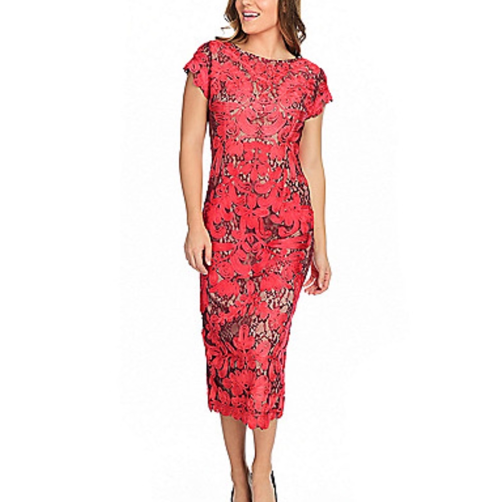 Bailey Red Embroidered Cap Sleeve Dress NWOT